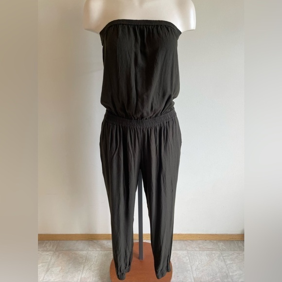 Azure Skies Tabata Strapless Jumpsuit Playsuit Romper Olive Green Size Medium - Picture 12 of 12